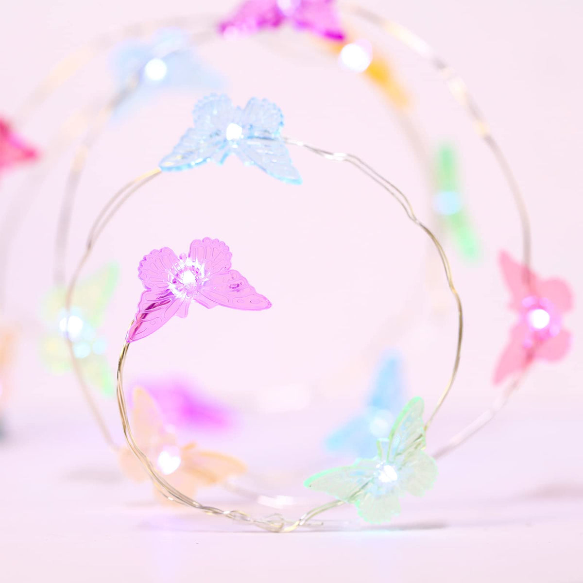 Tuanse Butterfly String Lights, 10ft 40 LEDs Battery Operated 12 Modes Summer Fairy Light Decor with Remote and Timer for Bedroom Party Garden Wedding Decoration