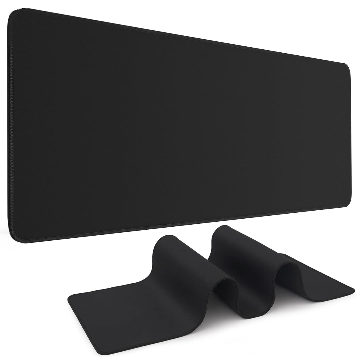 Mouse Pad Gaming Mousepad 31.5 x 11.8in Large Mouse Pad for Keyboard and Mouse with Anti-Slip Rubber Base, Keyboard Pad XL Mouse Mat for Home and Office（Black with White Topographic Line）