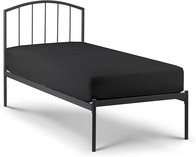 4 PC Cot Sheet Sets 28x75, 100% Cotton Fitted Cot Sheet- Perfect for Narrow Twin/Rv Bunk/Camping Cot/Guest Bed Replacement, Sheets for Cot Bunk Bed-Fits Upto 4-8" Deep Mattress- Charcoal Solid