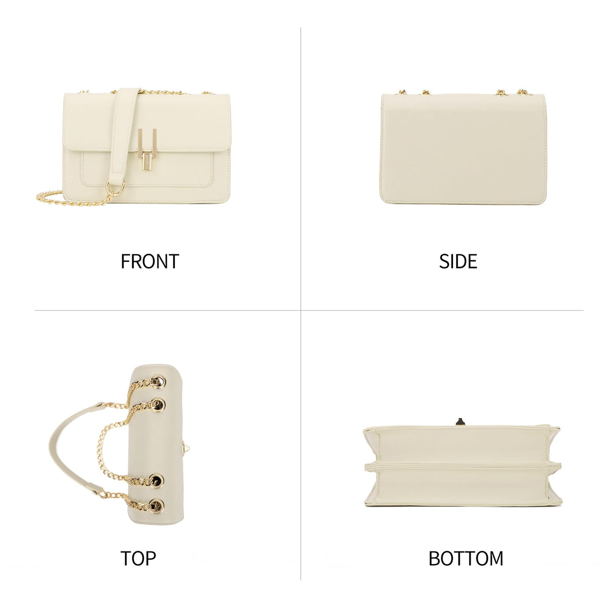 KL928 Crossbody Purses for Women Shoulder Bag Designer Satchel Handbag (Off-white)
