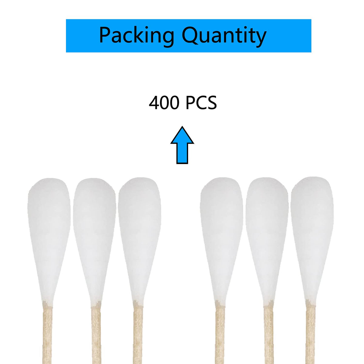 6 Inch Long Cotton Swabs (Large Size) 400pcs for Pets, Gun Cleaning or Makeup