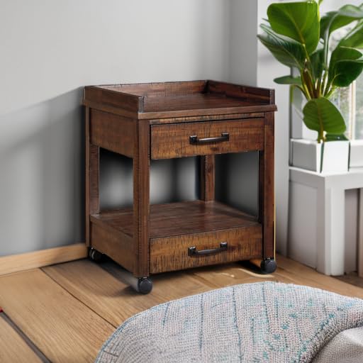 Signature Design by Ashley Baldridge Rustic Industrial Office Printer Stand with Storage, Brown