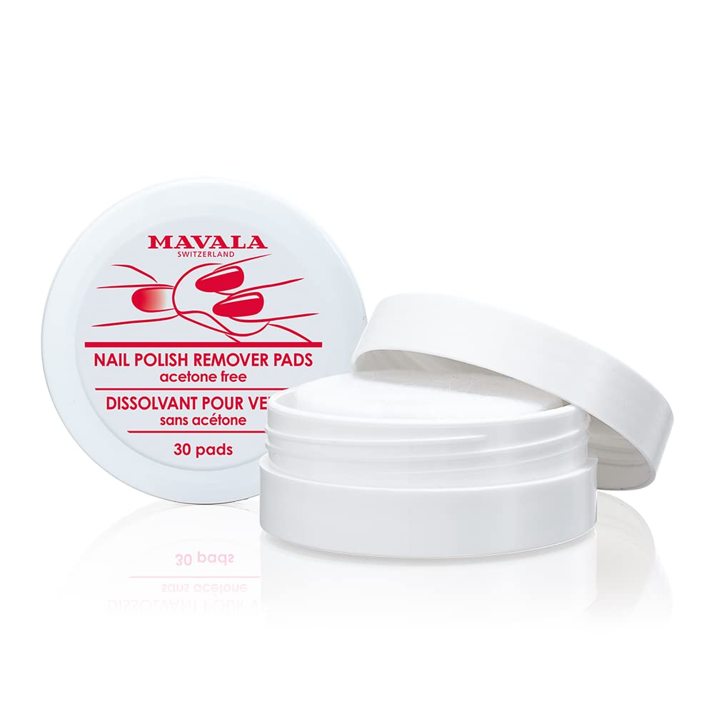 MAVALA Nail Polish Remover Pads| Gentle on Nails| Acetone-Free Nail Polish Remover Pads | Easy to Use| Essential Nail Care | Practical Travel Size Container| 30 Count