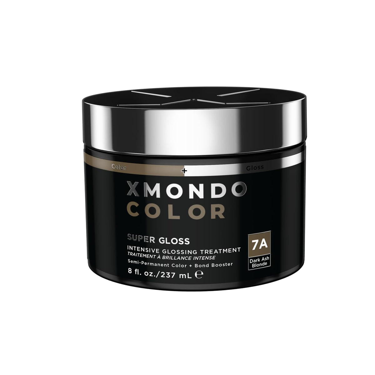 XMONDO Color Dark Ash Blonde Color Depositing Mask & Semi-Permanent Hair Dye Super Gloss Infused with Bond Boosters for Nourishment, Revitalize & Repair, Vegan Formula, 8 Fl Oz