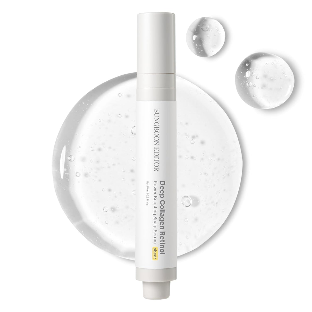 SUNGBOON EDITOR Deep Collagen Retinol Power Boosting Scalp Serum | Roll On Hair Growth, Hair Thickening Serum, Itchy & Dry Scalp Treatment, Caffeine, Biotin, Rosemary – Korean Hair Care, 0.5 fl oz