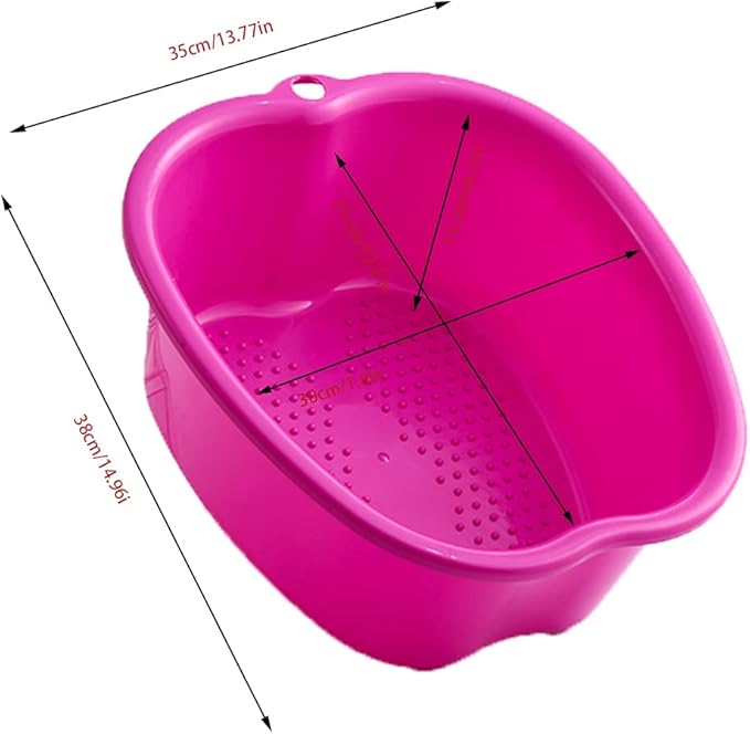 Foot Soaking Bath Basin: Plastic Foot Spa Basin for Soaking Feet - Foot Soaking Tub with Massage Dots - Roomy Foot Soak Bucket for Water Spa and Foot Massage (Purple)