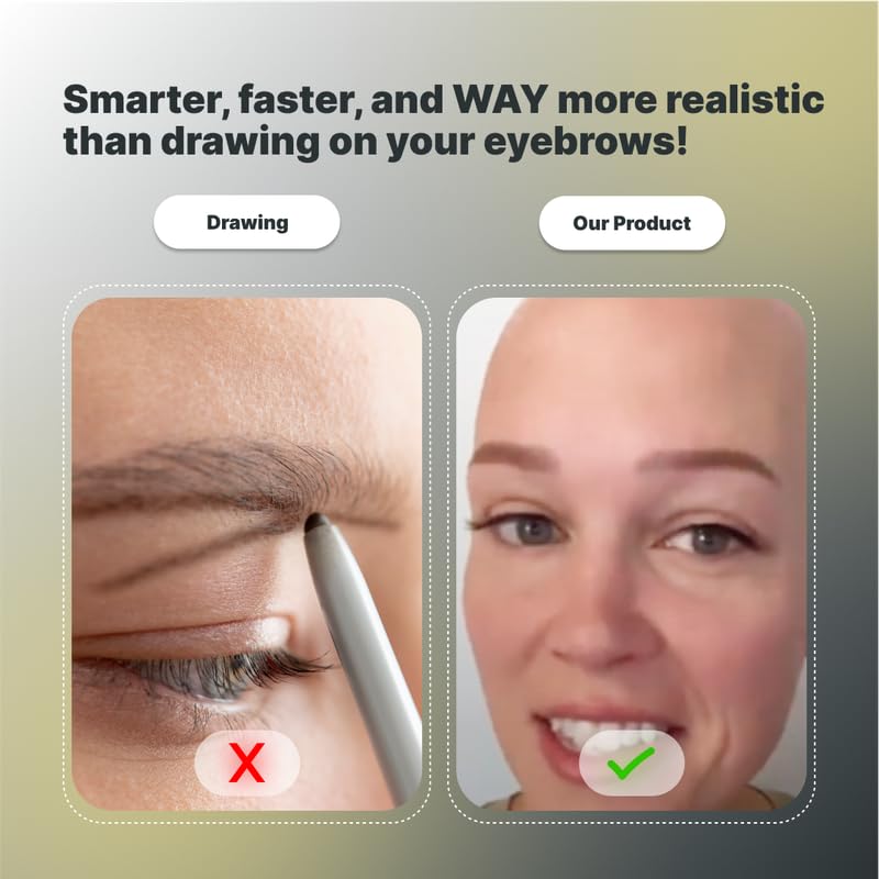 50 Pairs Medium Brown Temporary Eyebrow Tattoos, Waterproof and Smudge-Proof Medium Everyday Style Realistic Eyebrow Stickers for Men & Women, Easy to Apply, Won't Work on Existing Brows
