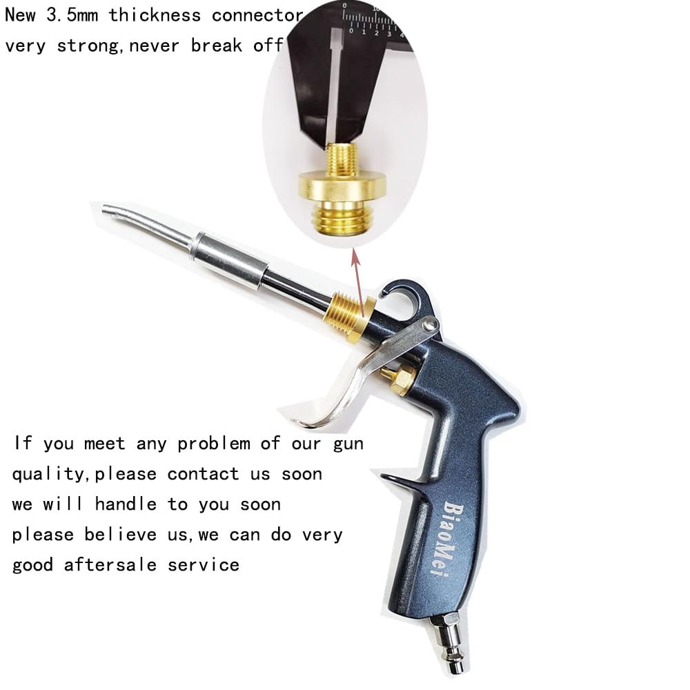 BIAOMEI High Pressure Car Interior Cleaning Gun Automobile Detailing Cleaning Car Detailing Dry Washing Gun with Brush (New ugrade Aluminum Tube Rotate), z-014