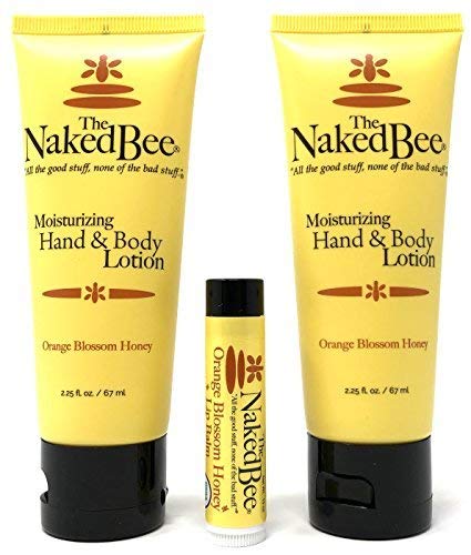 The Naked Bee Lip Balm Orange Blossom Honey Grapefruit Blossom Honey and Pomegranate & Honey 0.15oz + Hand and Body Lotion 6.7oz + Coconut Honey + Lip Balm Set Products Cruelty Free