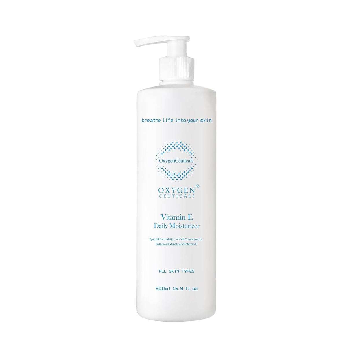 Vitamin E Daily Moisturizer – Antioxidant Cream with Vitamin E with Centella Extract, Hydrating & Balancing Lotion for Dry, Oily & Acne-Prone Skin 16.9 fl.oz (500ml)