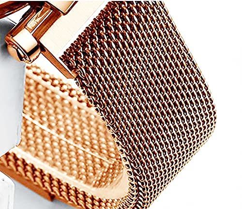 MASTOP Fashion Women Rose Gold Watch Japan Quartz Stainless Steel Magnetic Mesh Band Waterproof Ladies Watches (Brown)