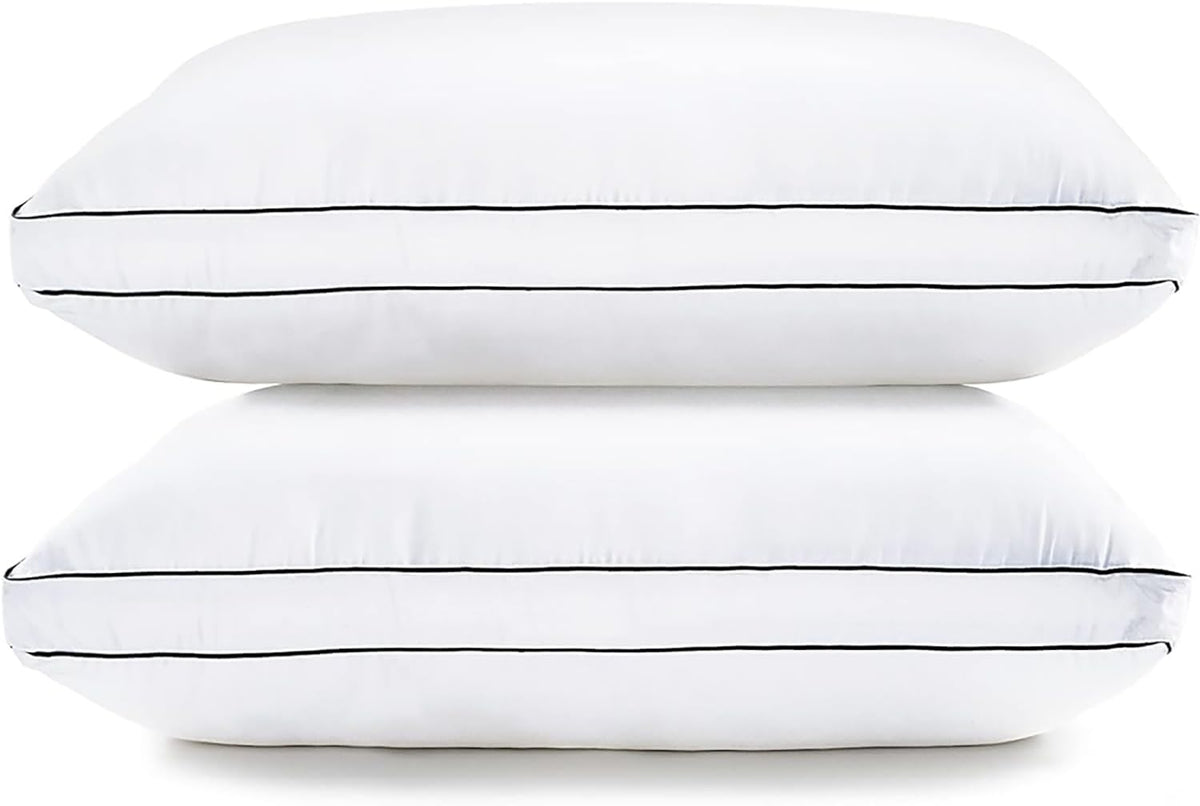 LANE LINEN Bed Pillows for Sleeping - Pillows Queen Size Set of 2, Gusseted Supportive Firm Pillow for Side and Back Sleepers, Luxury Down Alternative Hotel Pillows, 20x30in
