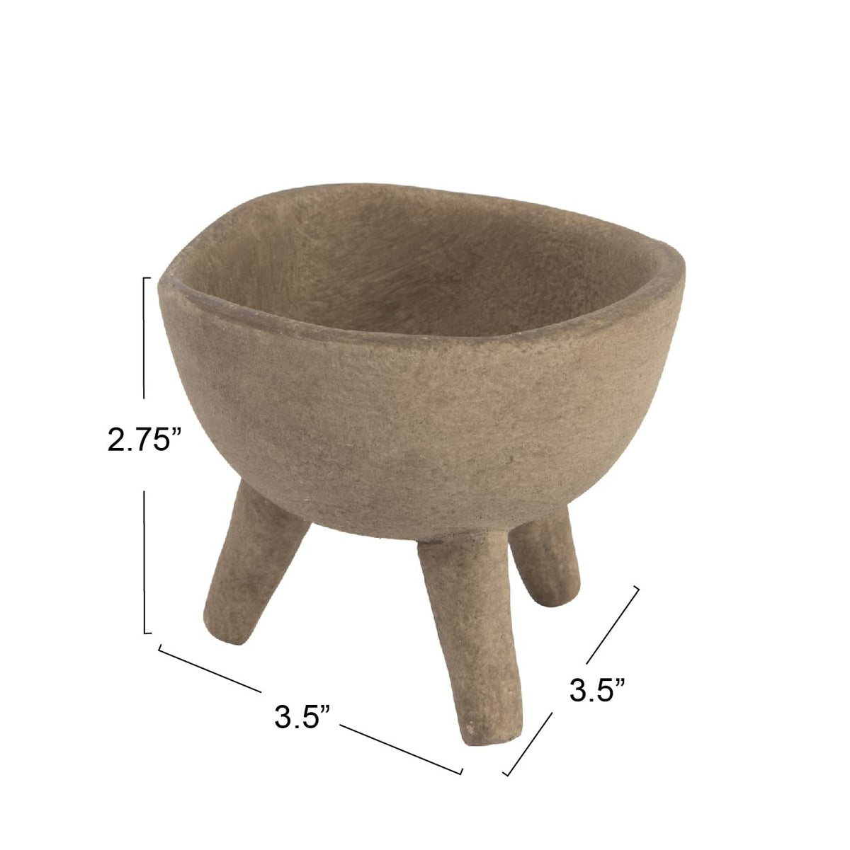 Creative Co-Op Boho Terracotta Footed Bowl with Organic Edge, Matte Taupe