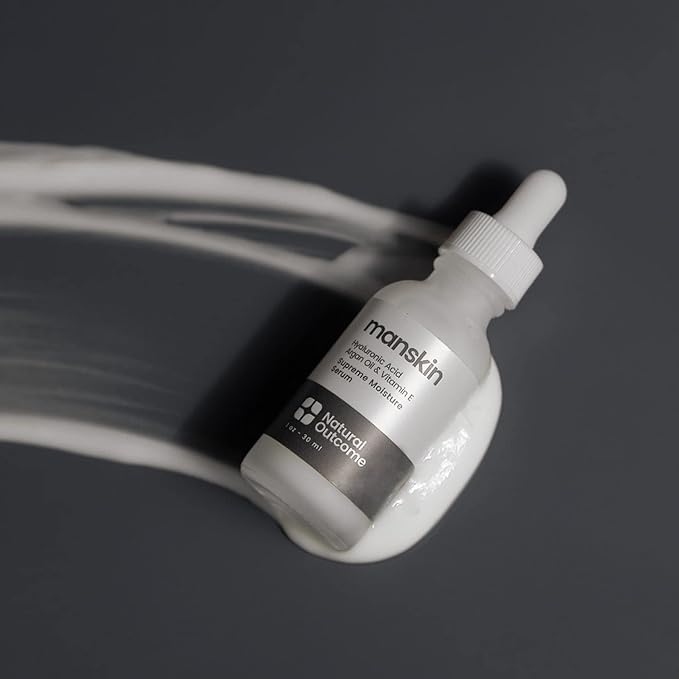 Natural Outcome Man Skin Supreme Moisture Serum Mens I Mens Anti-Aging Day & Night Facial Serum I Advanced Moisture Serum with Hyaluronic Acid, Argan Oil & Vitamin E