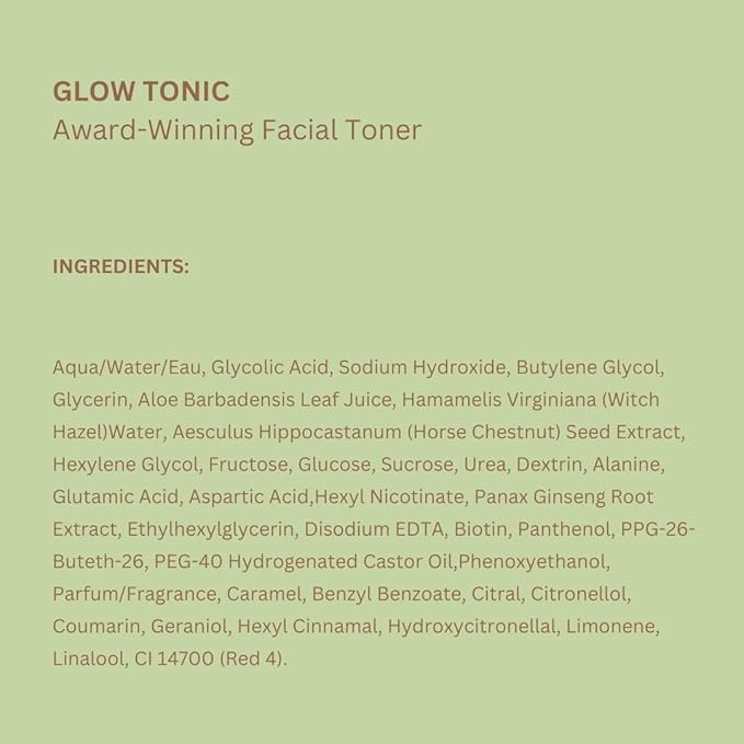 Pixi Glow Tonic Balancing Face Toner Glycolic Acid for Radiant Skin Daily Brightening Toner (3.4 fl oz / 100 ml,)