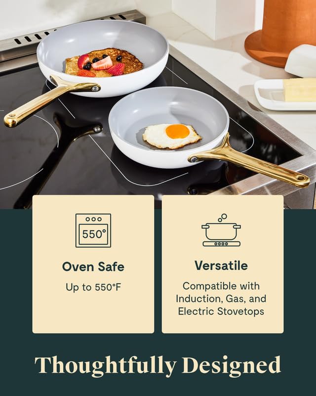 Caraway Nonstick Ceramic Frying Pan (2.7 qt, 10.5") - Non Toxic, PTFE & PFOA Free - Oven Safe & Compatible with All Stovetops (Gas, Electric & Induction) - Navy