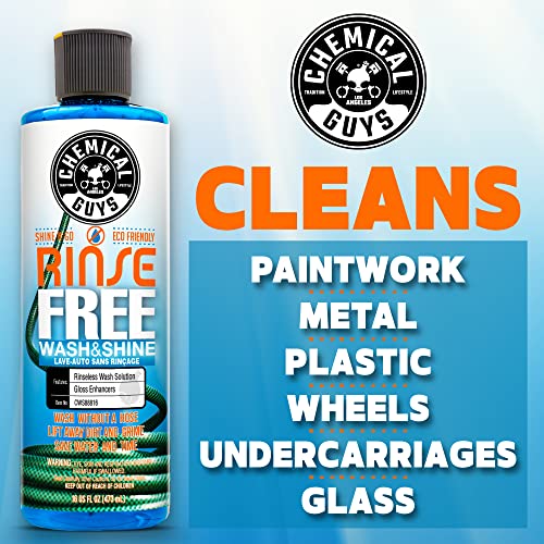 Chemical Guys CWS88864 Rinse-Free Car Wash & Shine Rinseless Soap (Use with Bucket), Safe for Cars, Trucks, SUVs, Motorcycles, RVs & More 64 fl oz (Half Gallon)