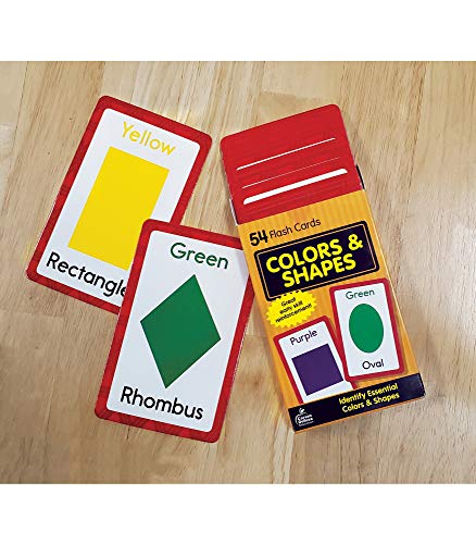 Carson Dellosa 54 Colors and Shapes Flash Cards, Toddler Learning Flashcards for Kids Ages 4 and Up, Educational Games for Preschool and Kindergarten Reading Readiness