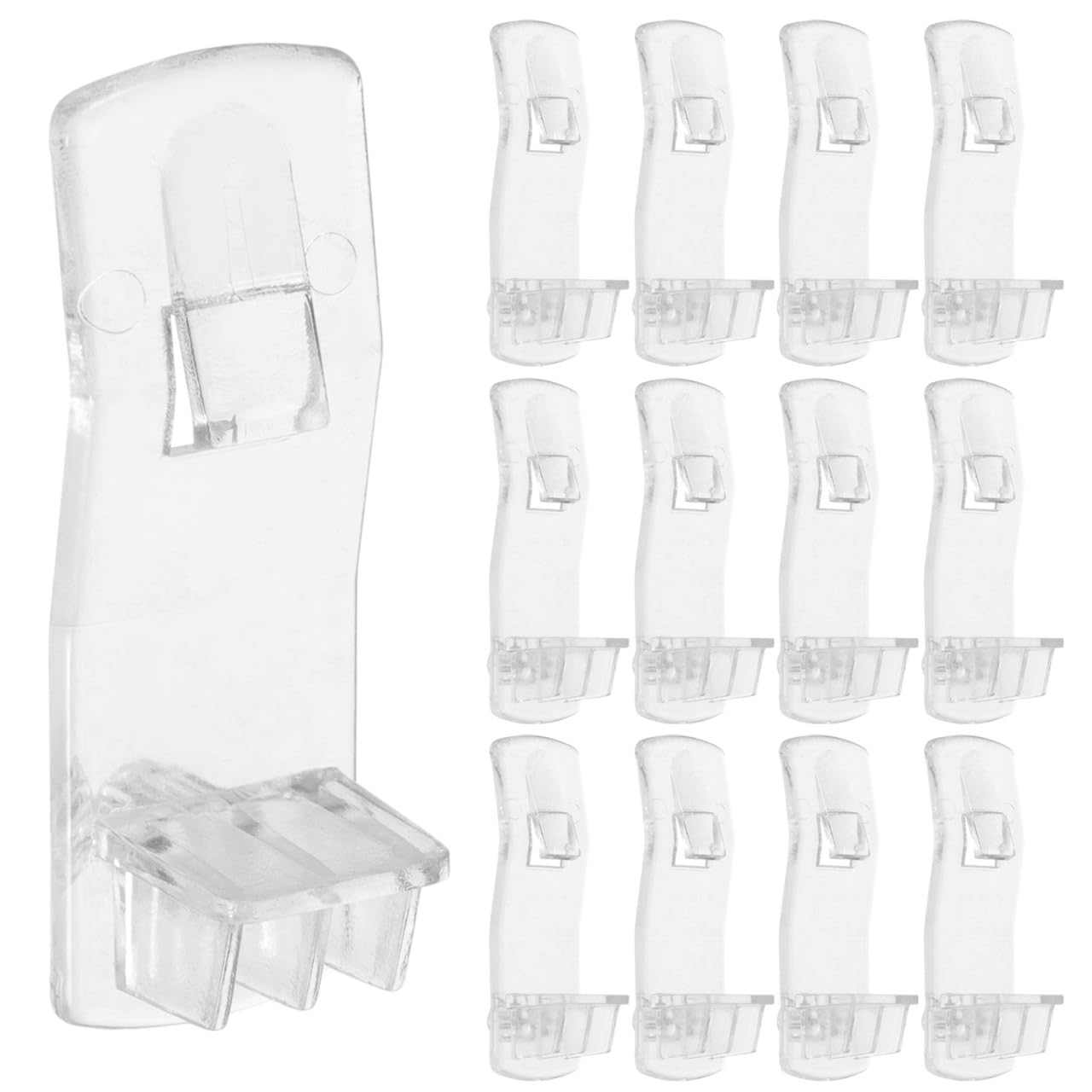 25Pcs Clear Plastic Shelf Pegs - Adjustable Cabinet Shelf Clips for Furniture Organization and Home Improvement Durable Locking Support for Kitchen Cabinets