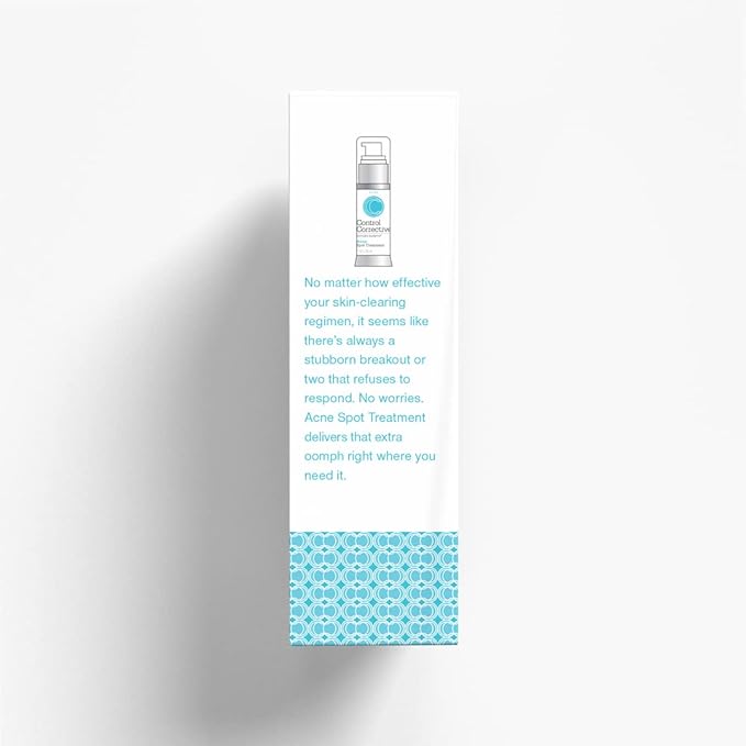 CONTROL CORRECTIVE Acne Spot Treatment Gel – 2% Salicylic Acid + Glycolic Acid Formula for Breakouts & Blemishes – With Witch Hazel, Aloe & Panthenol – 1 oz Clear Skin Serum