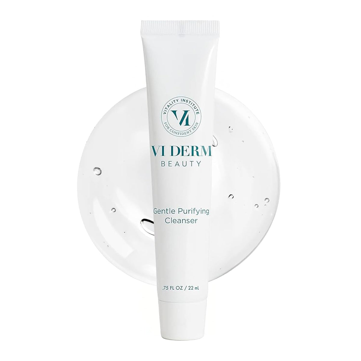 VI Derm Hydrating Gentle Purifying Cleanser – Face Wash with Aloe Vera, Antioxidants, and Willow Bark, Travel Size Mini Facial Cleanser for Makeup Removal and Sensitive Skin – 0.75 Fl Oz / 22 mL