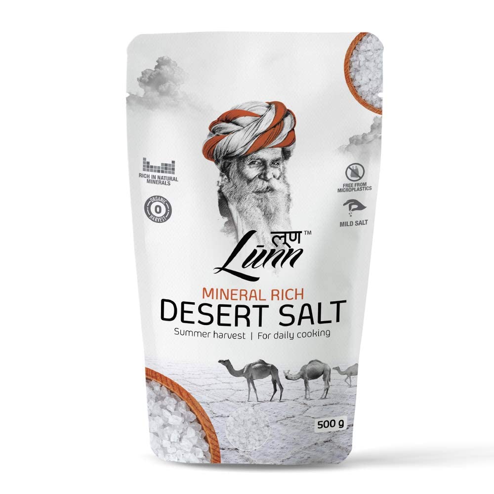 LUNN Natural Fine Grain Desert Salt | 17.63 Oz (500 Gm) | Specially Harvested in Summer.
