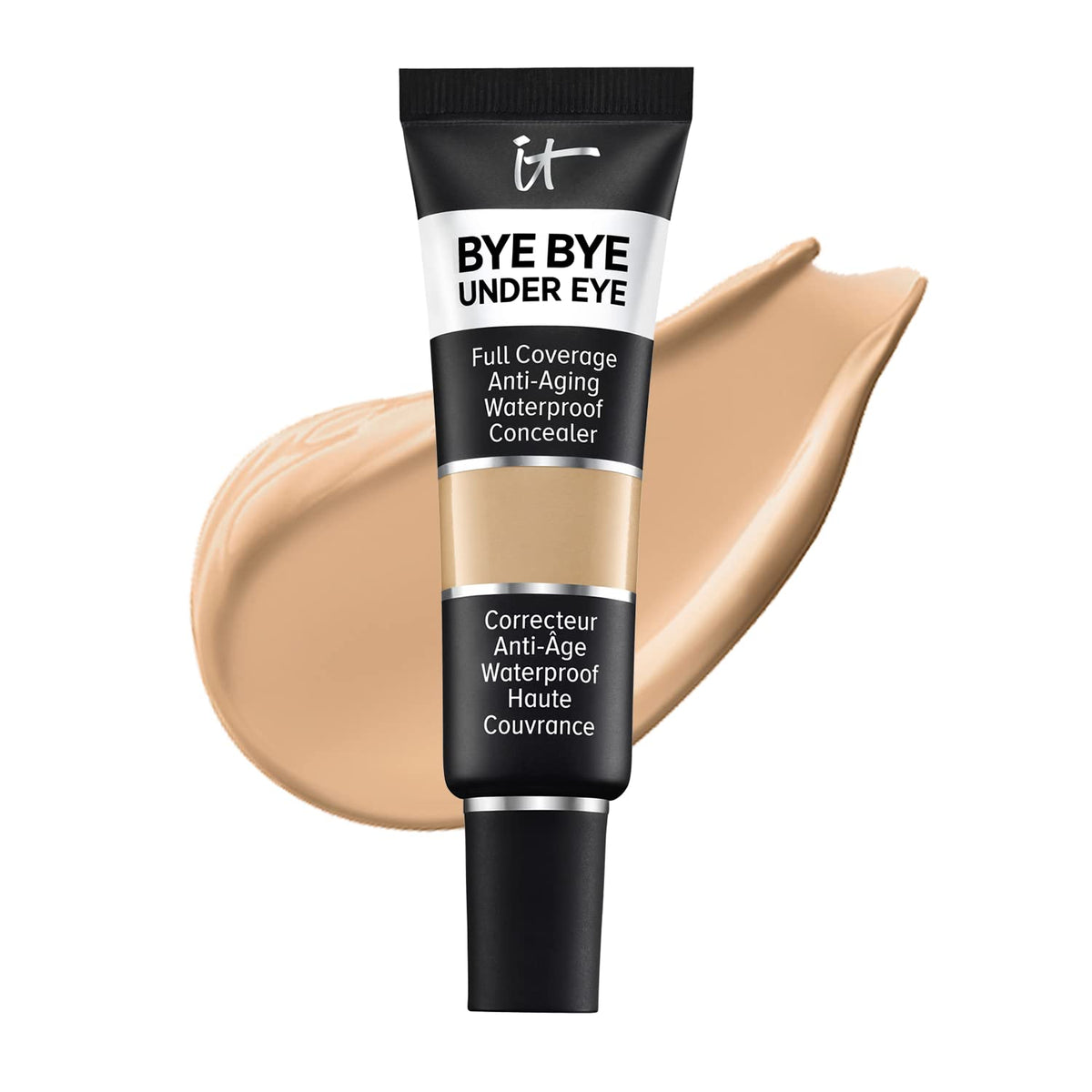 IT Cosmetics Bye Bye Under Eye Concealer (Medium Nude) - Waterproof Full Coverage Concealer For Dark Circles, Fine Lines, Redness & Discoloration, With Hyaluronic Acid, Natural Finish – 0.4 fl oz