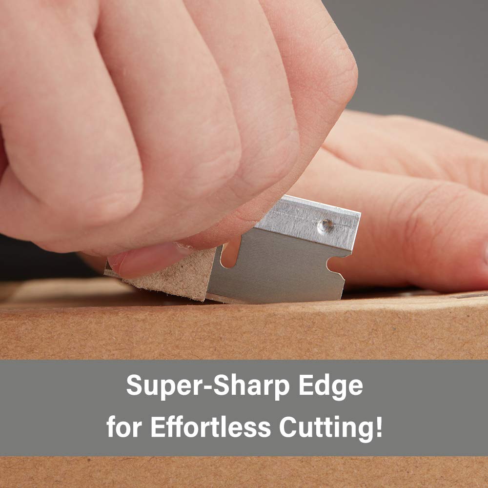 WEGAZ-100PCS Single Edge Razor Blades,Industrial Safety Razor Blades,Individually Packed, Used for Scrapers and Cutting Tools