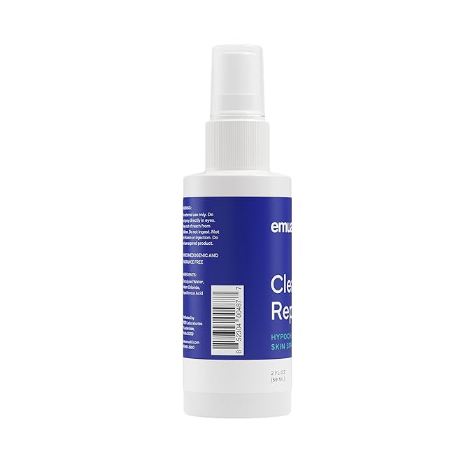 emuaid Clear + Repair Hypochlorous Acid Skin Spray, Hydrating Face and Mist Protection, Multi-Use Care for Sensitive Skin, Travel Size, 2 Pack