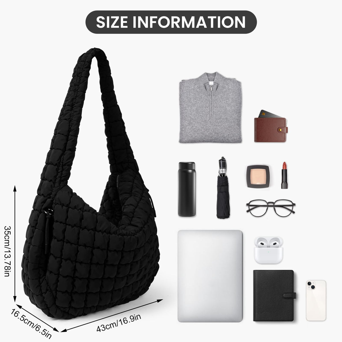 Juoxeepy Quilted Tote Bag Large Quilted Carryall Puffer Shoulder Bag Lightweight Puffy Padding Hobo Bags Puffy Bags