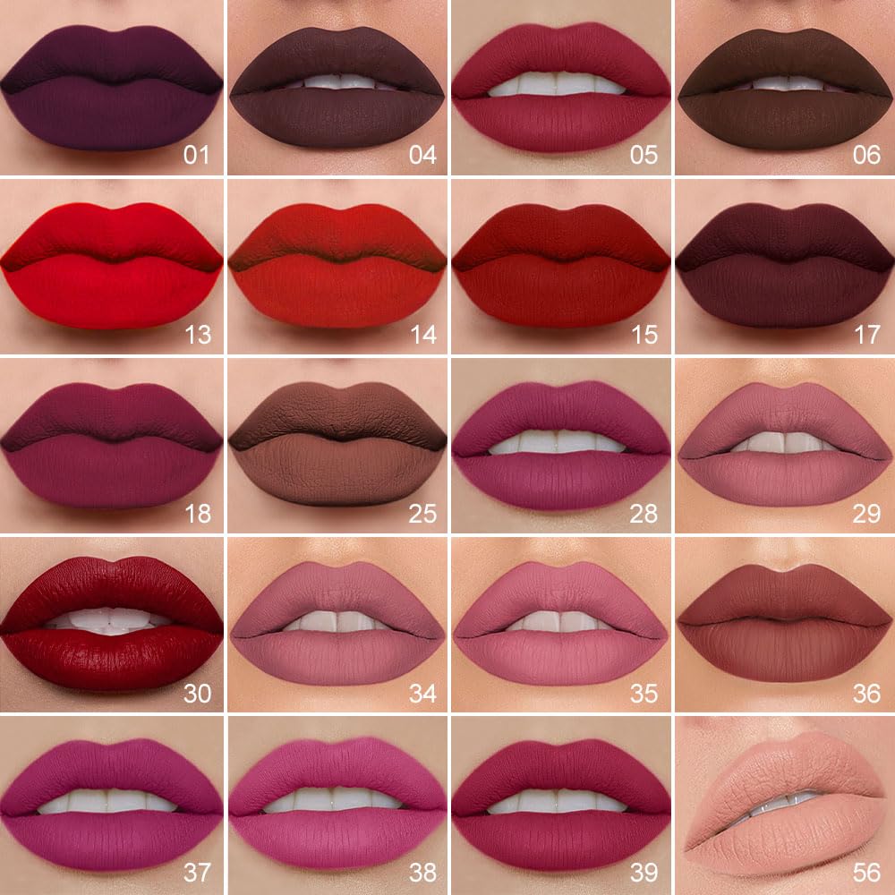 evpct 1Pcs Hot Pink Matte Lip Liner and Liquid Lipstick Stain Makeup Set for Women, Rose Pink Long Lasting Smudge Proof Lipstick labiales matte mate larga duracion listip 24 hours originales, 38#
