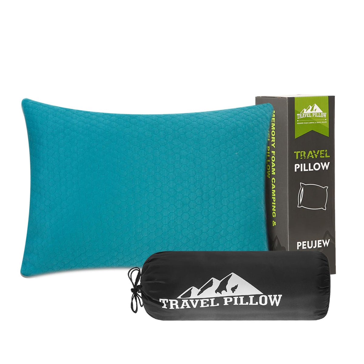 Shredded Memory Foam Pillow, Travel Size Pillow Camping Pillow Breathable and Soft, Ideal Car Backpacking Hiking Airplane