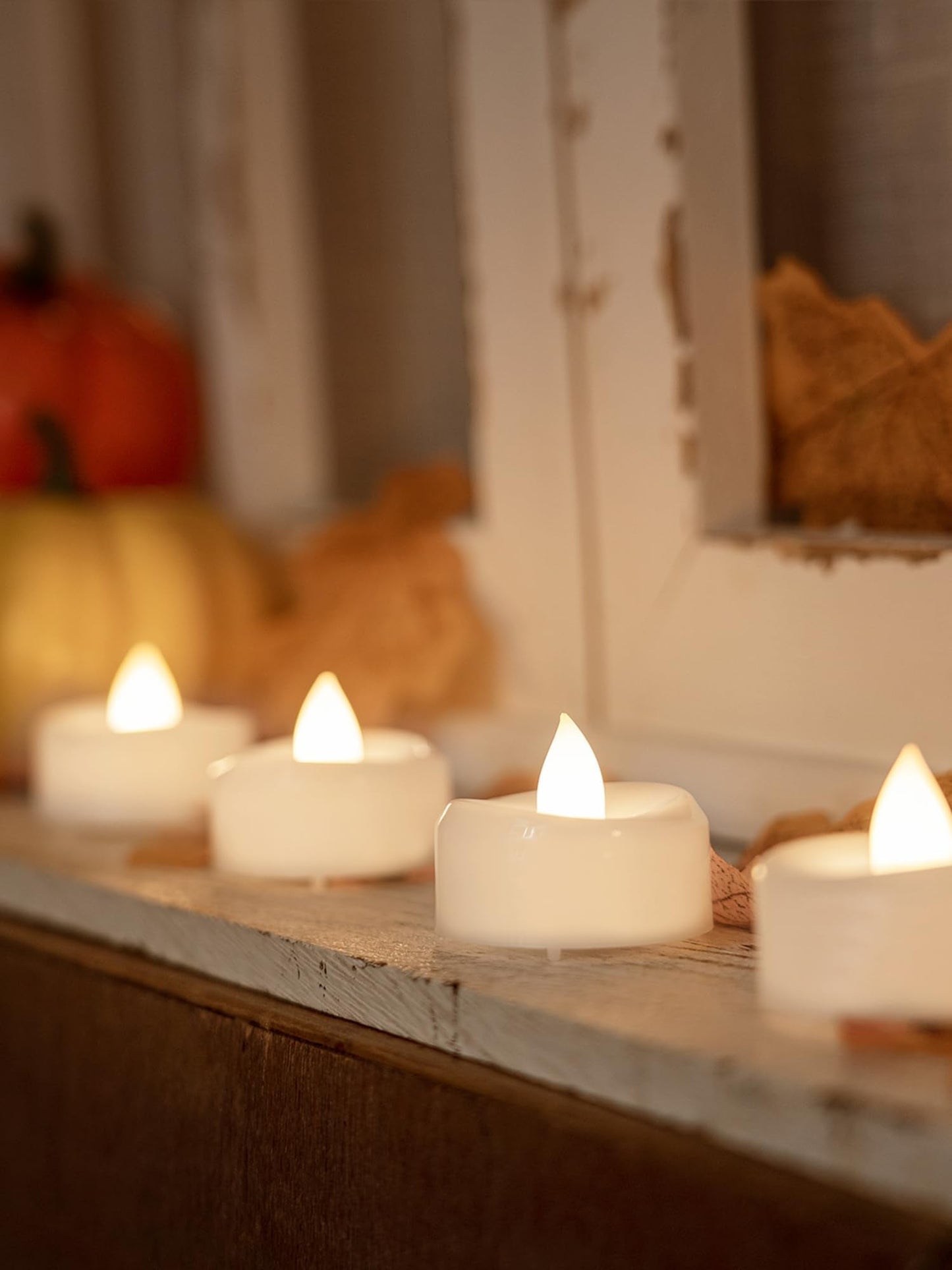 merrynights LED Candles, Tea Lights Candles Battery Operated Bulk, 50-Pack Long-Lasting 200 Hours Flameless Tealight Candles, Realistic Tea Lights for Christmas Halloween Wedding, 1.5'' D X 1.25'' H