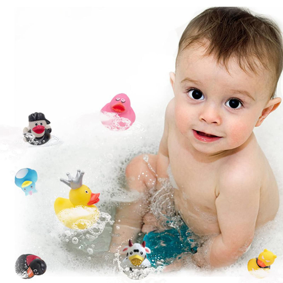 XY-WQ 200 Pack Rubber Duck for Jeeps Ducking - 2.3 Inch Bulk Floater Duck for Kids - Baby Bath Toy Assortment - Party Favors, Birthdays, Bath Time, and More (50 Varieties)
