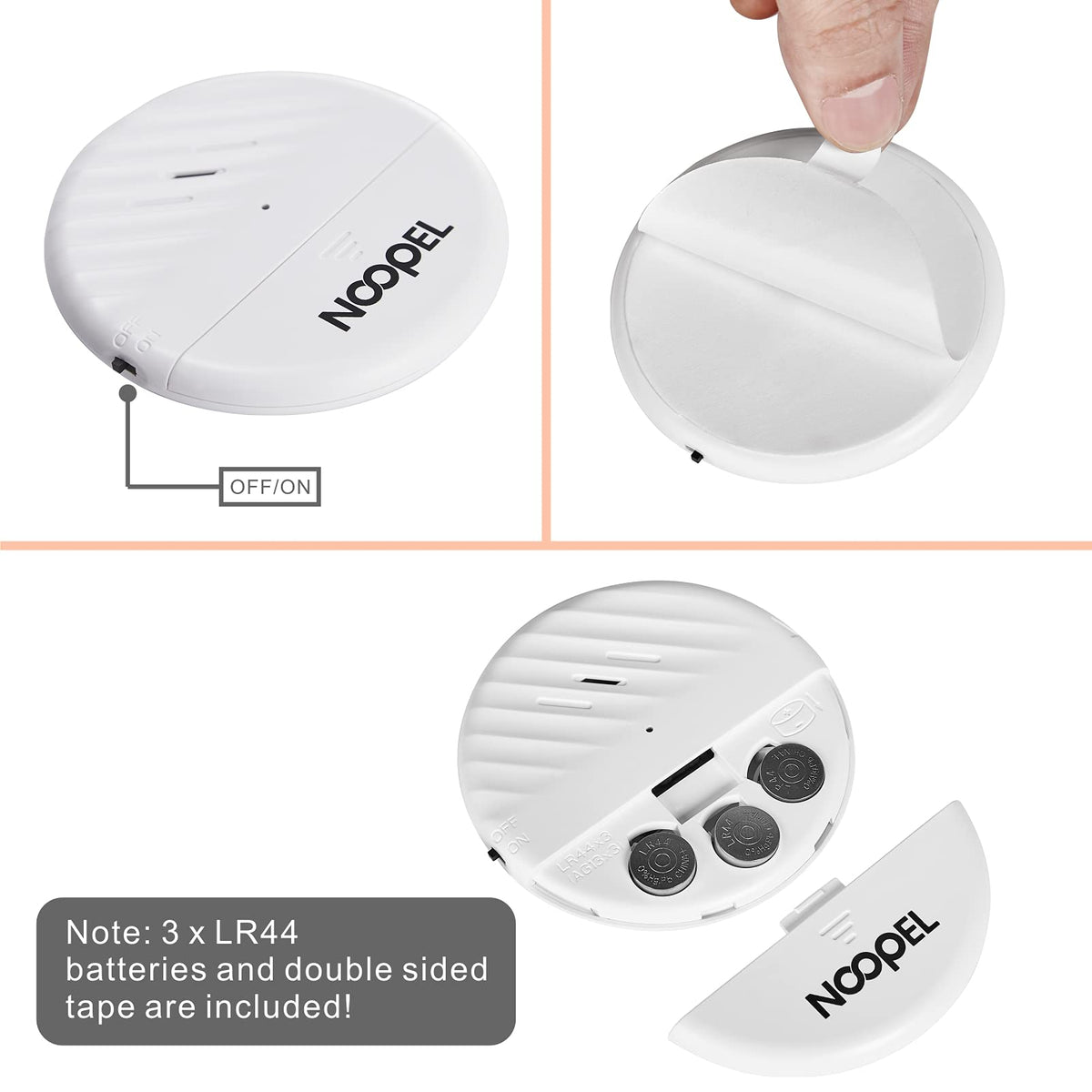 Glass Break Sensor 5 Pack, 125DB Loud Window Alarm Vibration Sensors, Burglar Intruder Entry Alert for Indoor Home Office Security