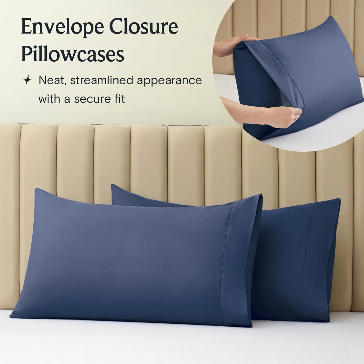 LuxClub Bed Linen Set, 6Pcs King Microfiber Sheets, Deep Pocket Cooling Breathable Hotel Bedding, Navy