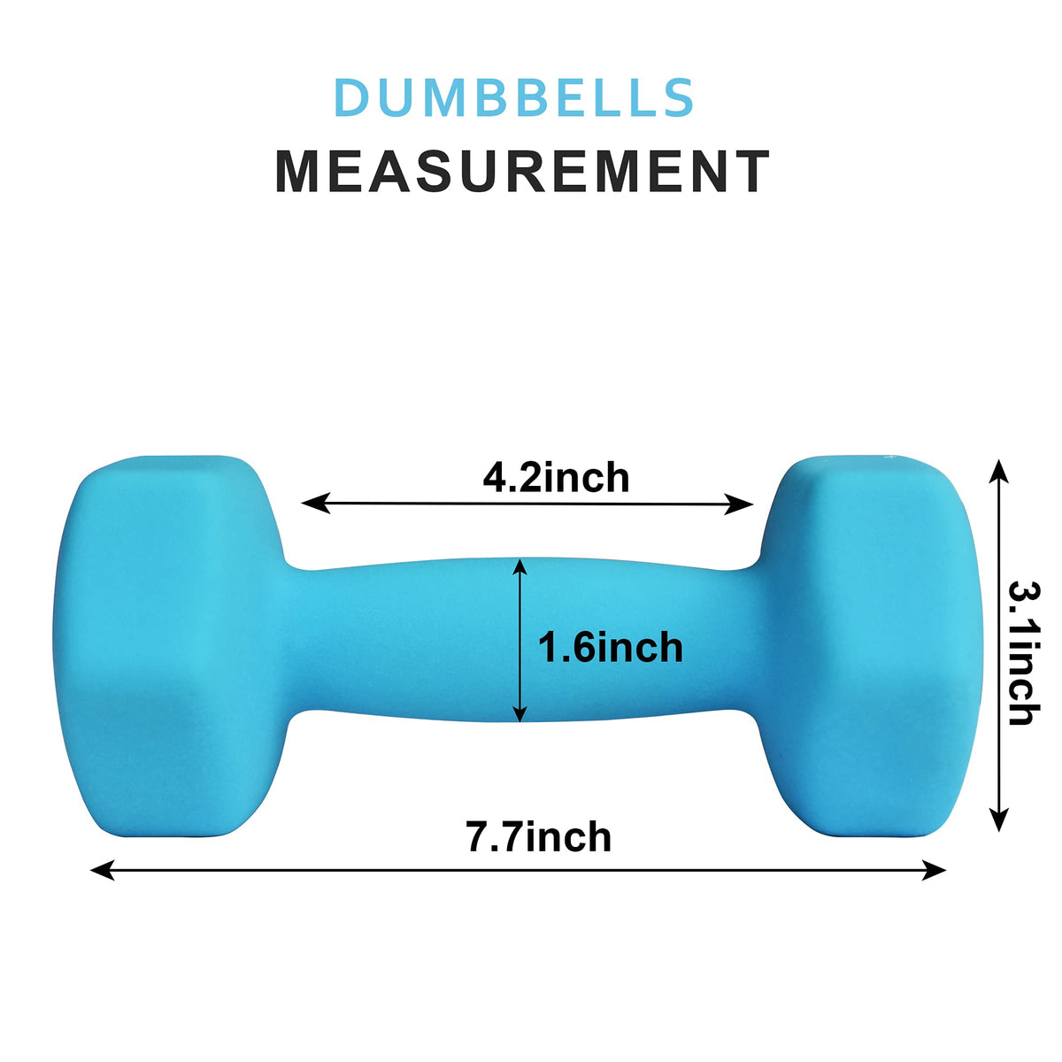 Balelinko Hand Weight Neoprene Coated Dumbbell, Exercise & Fitness Dumbbell for Home Gym Equipment Workouts Strength Training Free Weights for Women, Men, Seniors, Teens, and Youth, 6 LB Blue, Pair