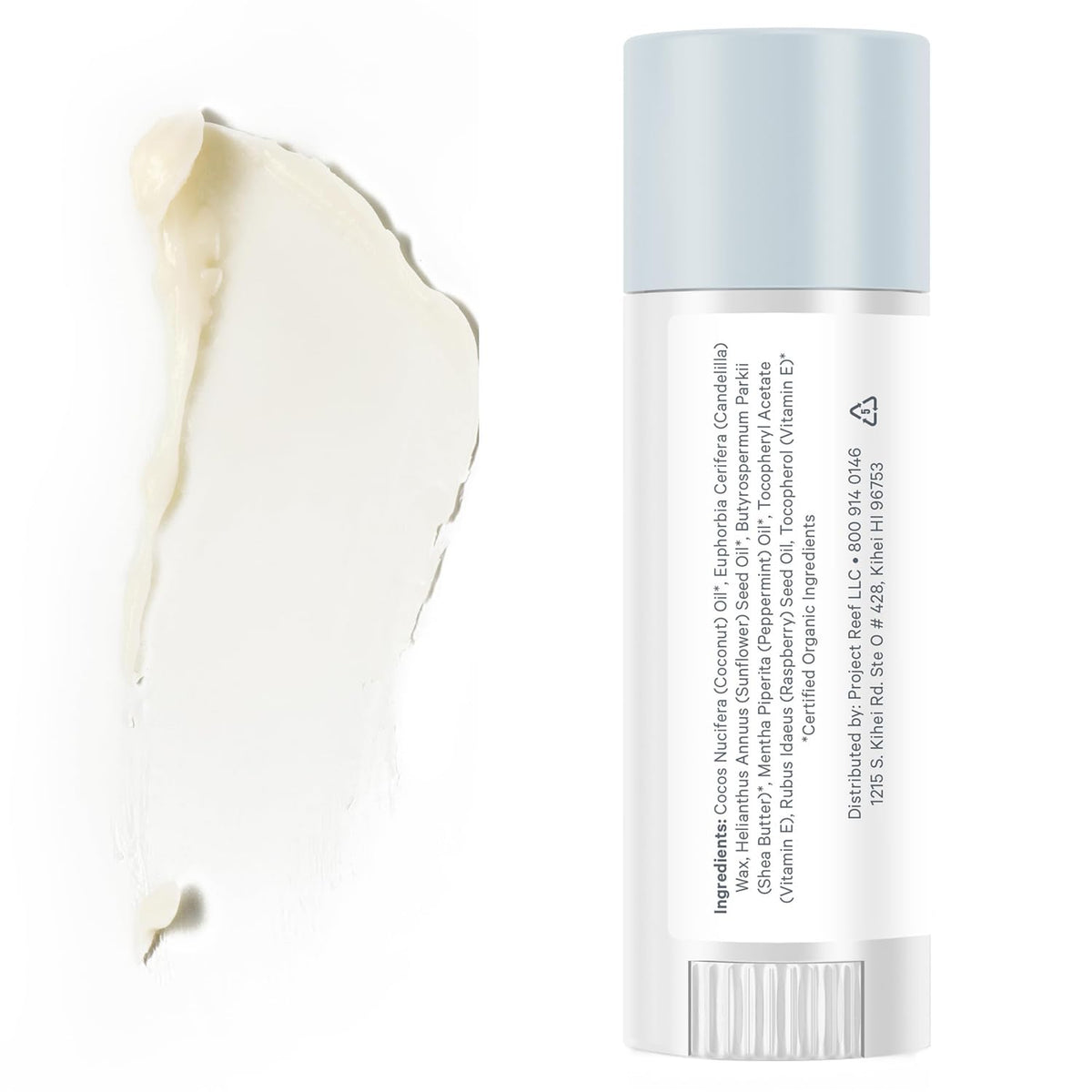 Cooling Lip Balm w/Organic Peppermint, Shea Butter, Vitamin E, Hydrating Chapstick, Soothe Dry Sunburnt Lips, After Sun Care, 2 Pack