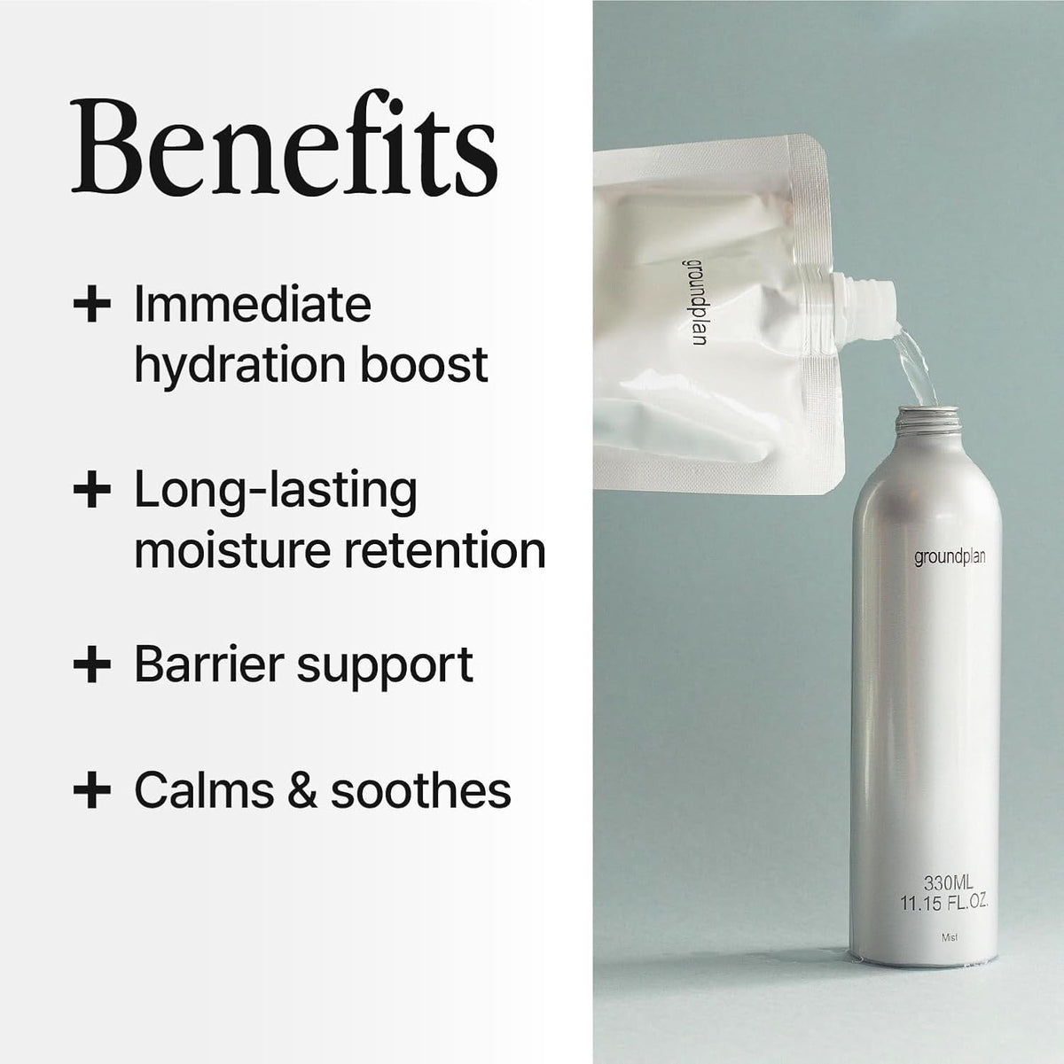 Silver Bottle, Refill - Facial Barrier Mist with 80% Witch Hazel Water, Cica for Skin Barrier Repair, Recovery Mist for Sensitive Skin, Dewy Hydration, Korean Skin Care (15.22 fl oz)