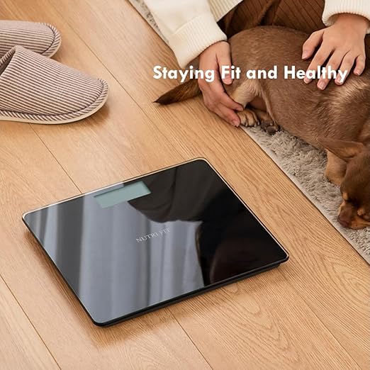 NUTRI FIT Digital Bathroom Scale for Body Weight, Bath Scale for Accurate Weight Watching with Large LCD Display, Most Accurate for The Elderly Safe Home Use, 330 lbs
