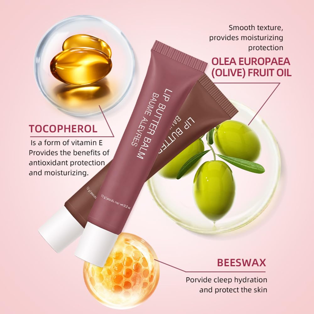 1Pcs Tinted Lip Balm Serum Makeup, Squeeze Hydrating Tint Lips Balms Serum Cosmetic, Women Care Glossy Nourishing Plumping Lip Stain Gloss Lipstick, Suitable for dry lips, Long-Lasting Color 07