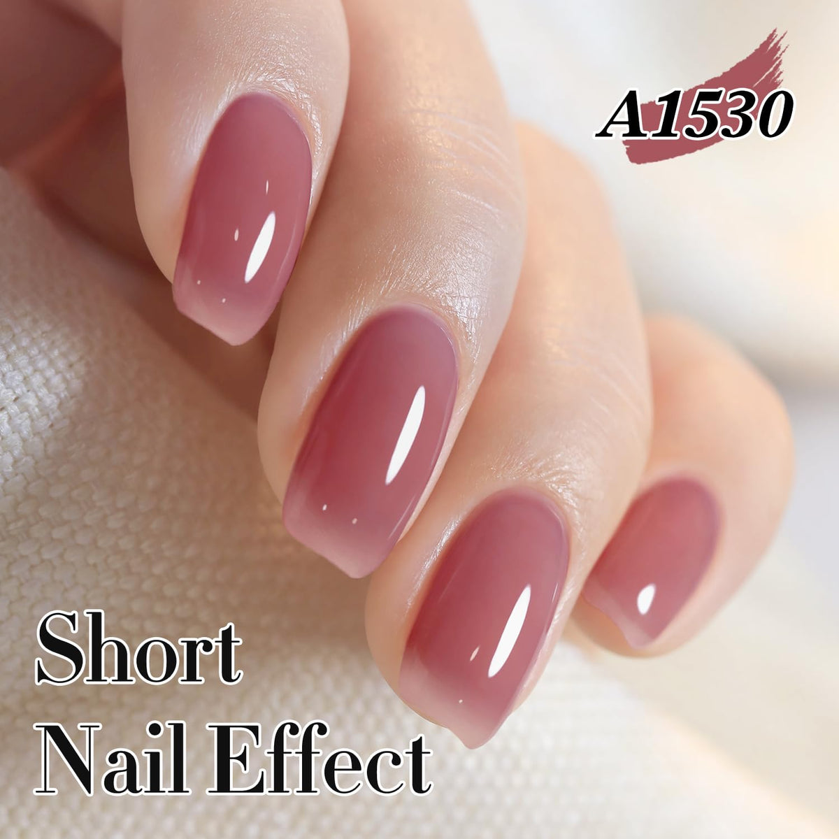 Double Rhythm 0.50 OZ Translucent Gel Polish Same Color Same Bottle Sheer Pastel Neutral Natural Milky 15 ML Jelly UV Nail Art DIY at Home (Light Plum-A1530)