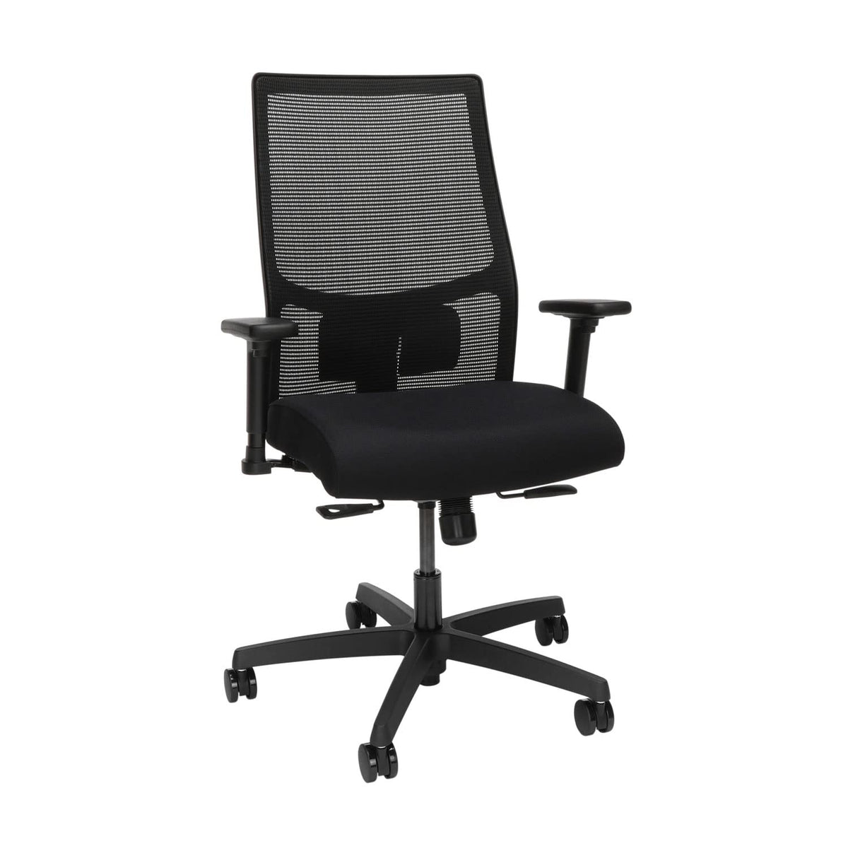 HON Ignition 2.0 Ergonomic Office Chair, Standard Tilt Recline, Swivel Wheels, Comfy for Long Hours, Home Office Desk Chair, Black