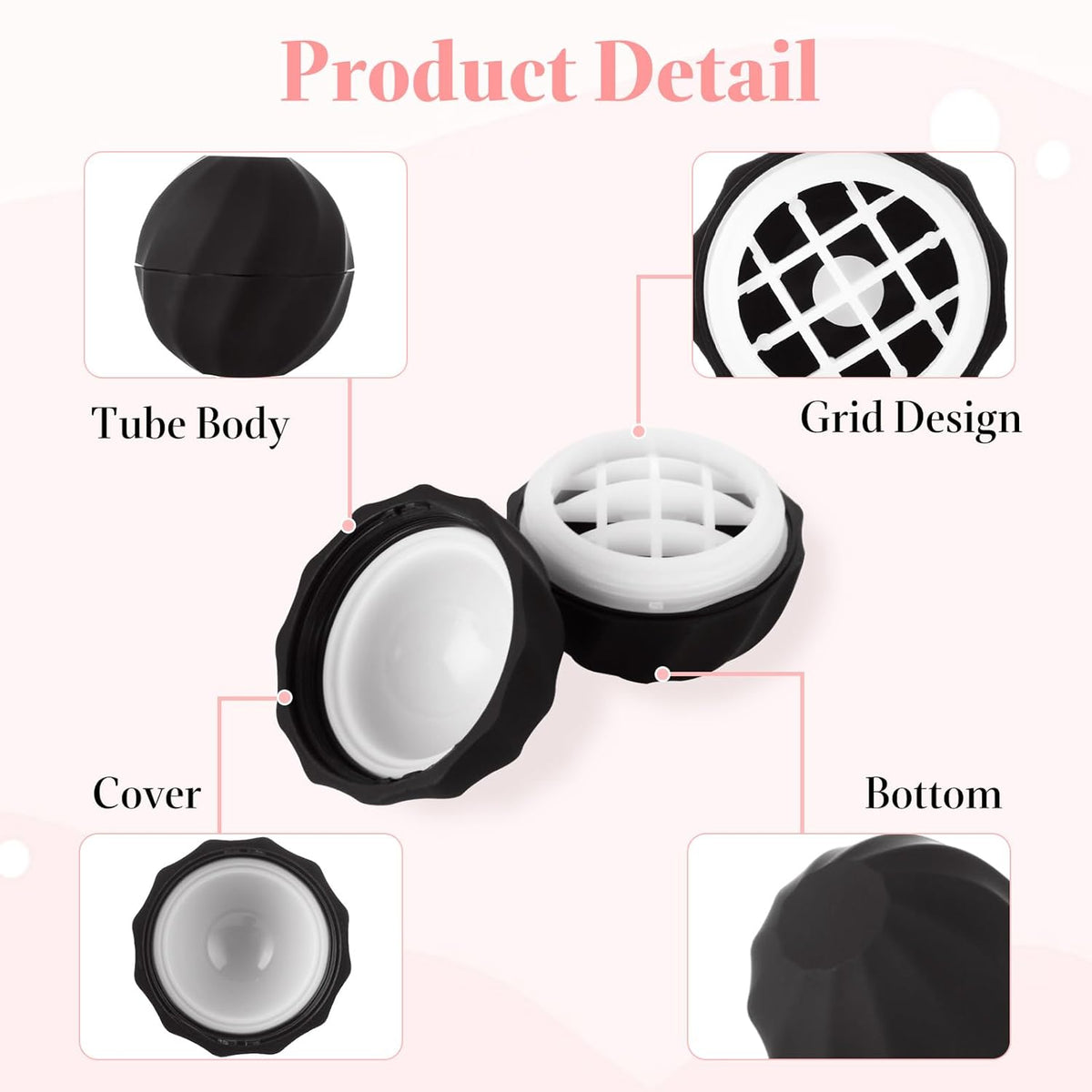 30 PCS Sphere Lip Balm Containers, 0.25 oz Lip Balm Containers Empty, Refillable Screw Cap Empty Lip Balm Tubes for Make Natural Lip Balm Lip Care