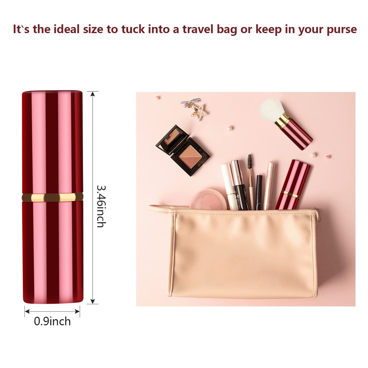 Falliny Retractable Kabuki Makeup Brush, Travel Face Blush Brush, Portable Powder Foundation Sunscreen Brush with Cover for Blush, Bronzer, Buffing, Flawless Powder Cosmetics