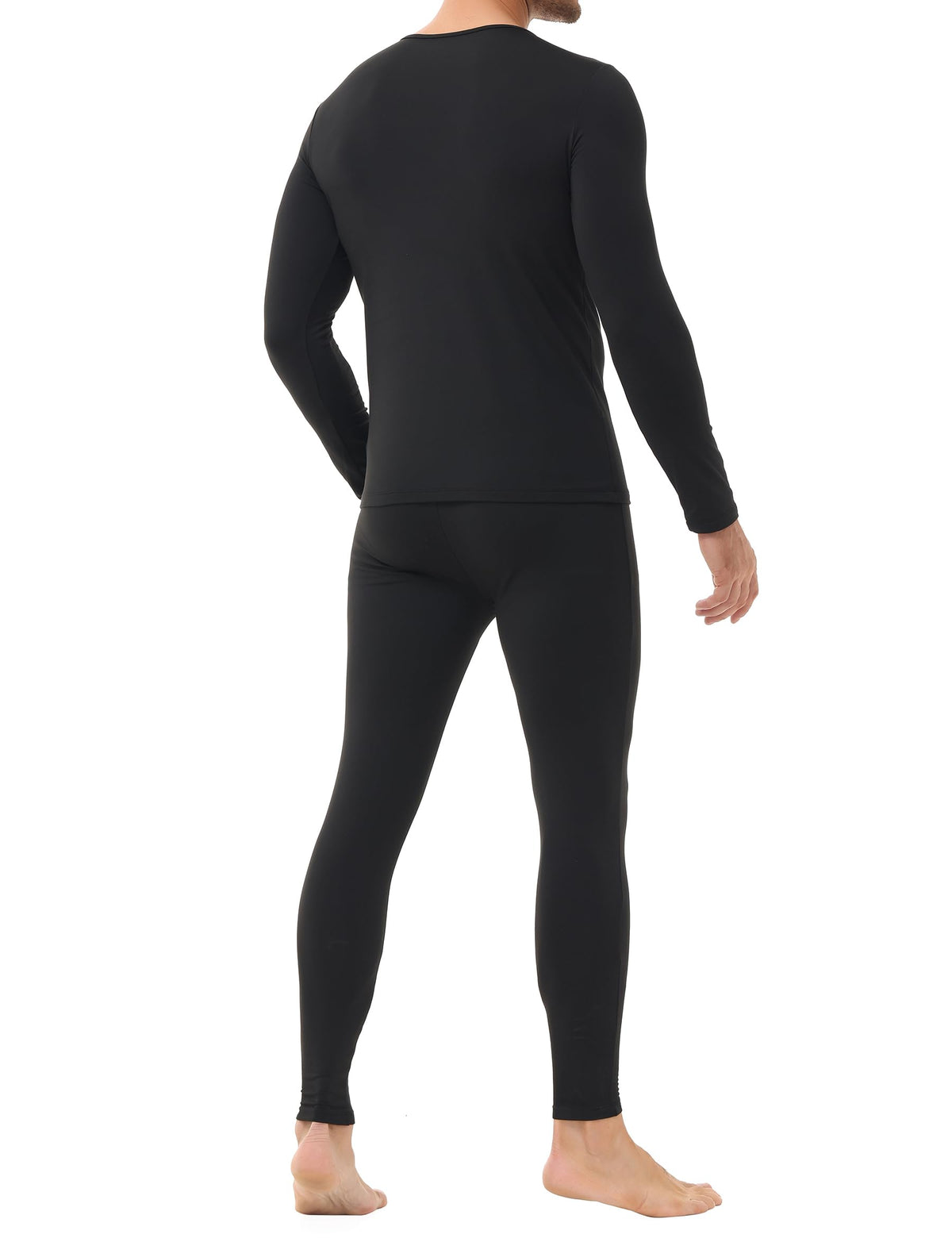 Winvote 3 Pack Thermal Underwear for Men Long Johns Fleece Lined Soft and Warm Set Base Layer for Cold Weather Black-Black-Black S