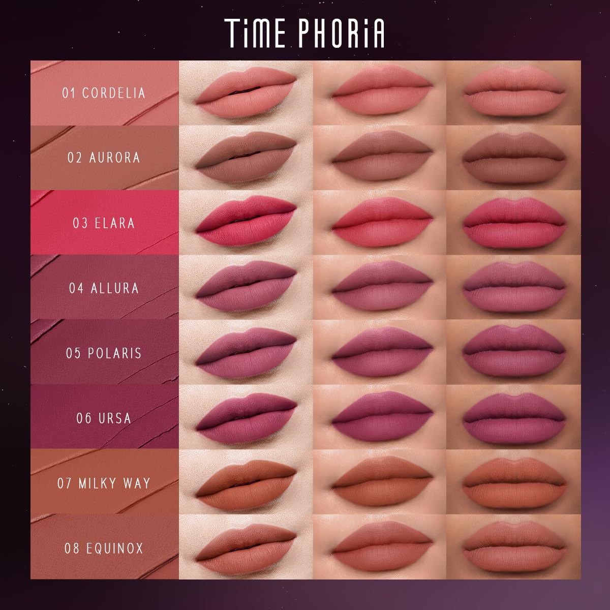 NEBULA VELVET LIP CREAM-Long Lasting Lip Stain, Waterproof and Transfer Proof Lip Tint, Matte Finish Lipstick, Smooth Out Lip Lines, Lightweight Lip Cream, High Coverage (02 AURORA)
