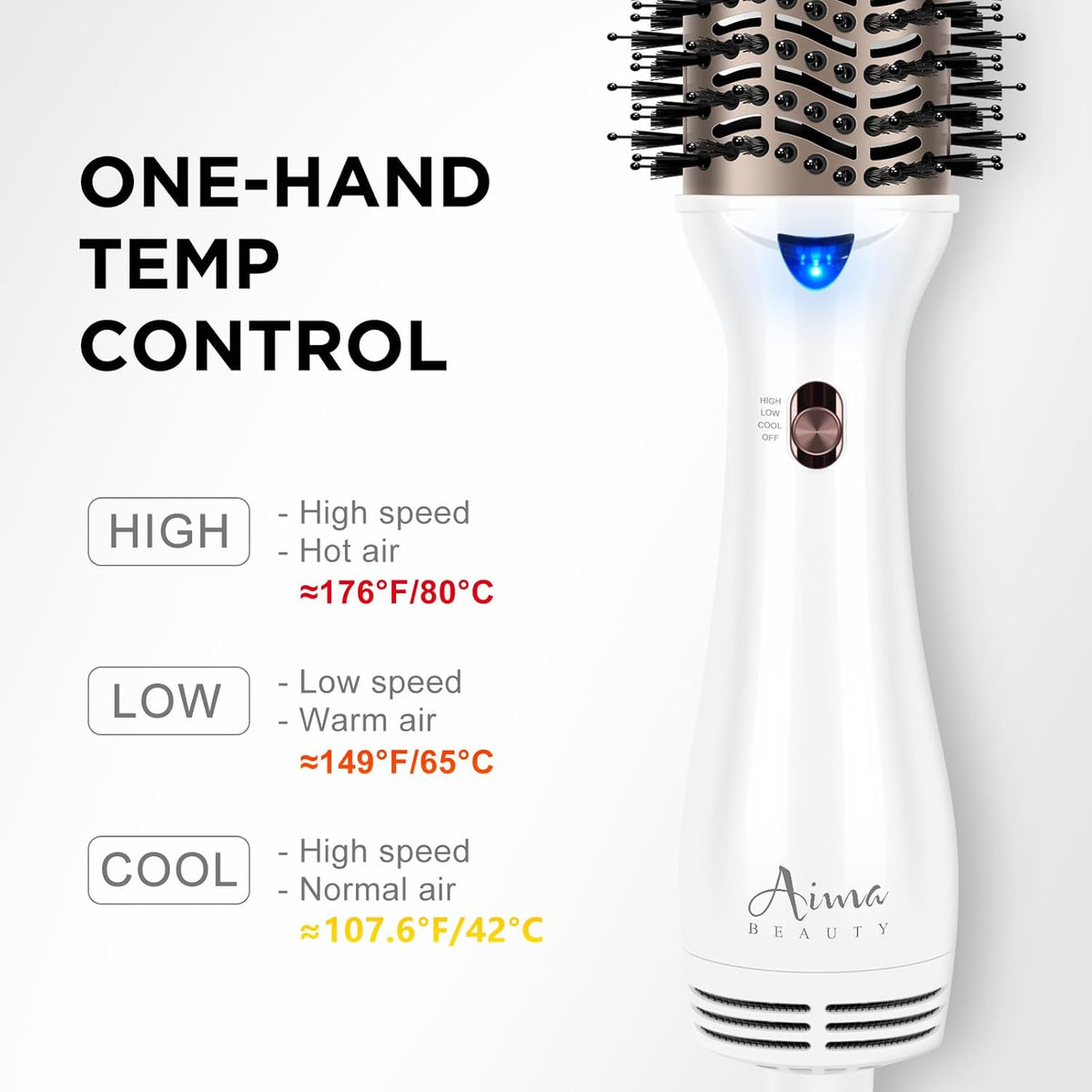 One Step Dryer & Volumizing Hot Air Brush, Blow Dryer, Ceramic Straightener, Curler & Hot Comb 4 in 1 Salon Ionic Hair Styling Tools, White