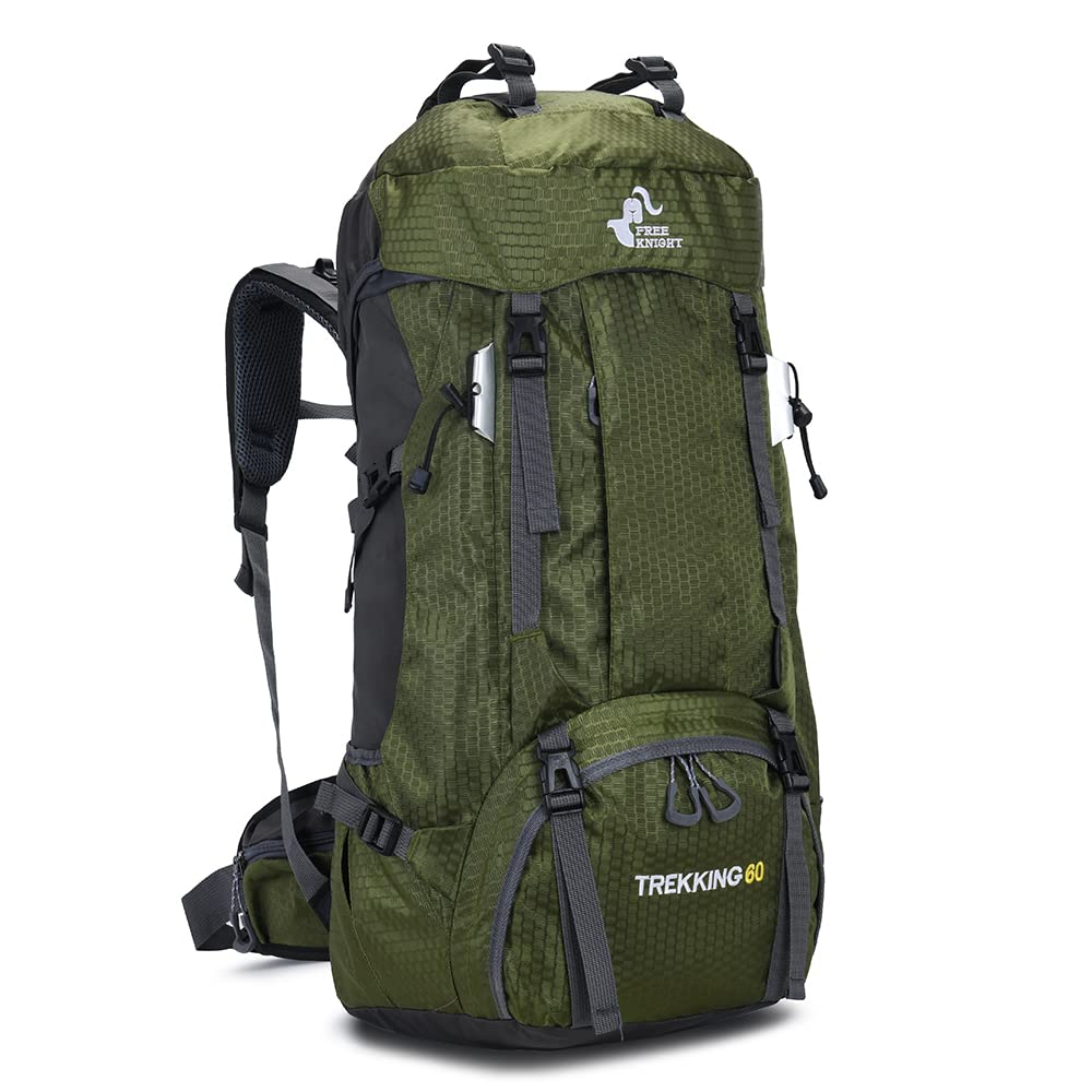 Bseash 60L Waterproof Hiking Camping Backpack with Rain Cover, Large Outdoor Sport Travel Daypack Rucksack for Climbing