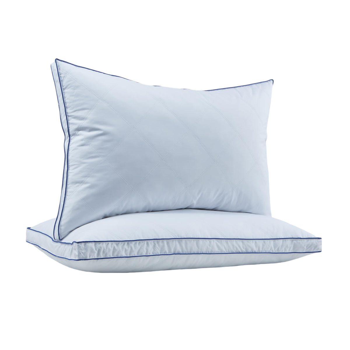 puredown Feather Down Pillows Queen Size Set of 2, Luxury Goose Feather Pillow for Sleeping, Organic Cotton Cover Hotel Collection Bed Pillows